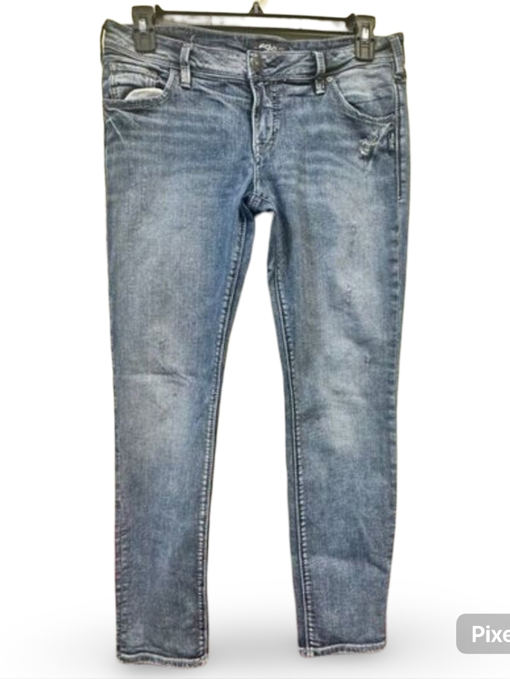 Silver Jeans Suki Mid Rise Skinny Size 30 Blue Wash Stretch Denim